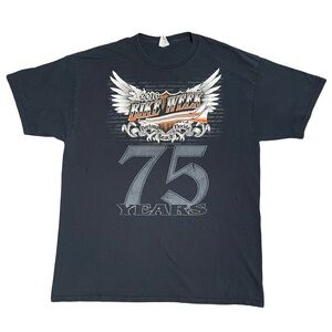 Bike Week 2016 Daytona Beach 75 Years Anniversary Black Men's Biker T-shirt